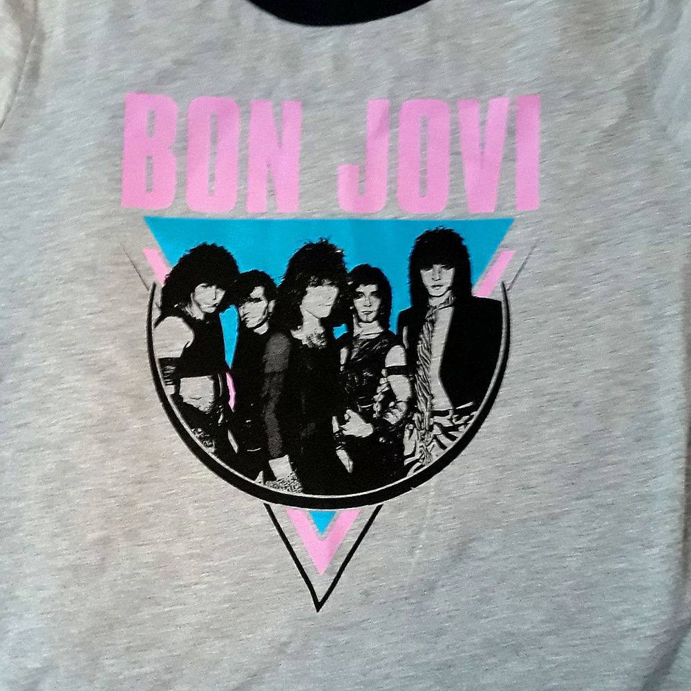 Bon Jovi Photo Official Ringer T-Shirt M L XL NWT - Picture 2 of 2